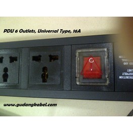 PDU 6 Outlets socket Universal type, 16A with Switch On/Off